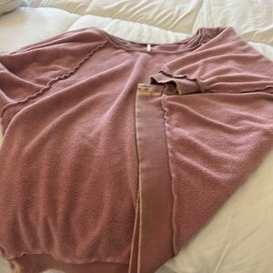 Free People Oversized inside out sweatshirt